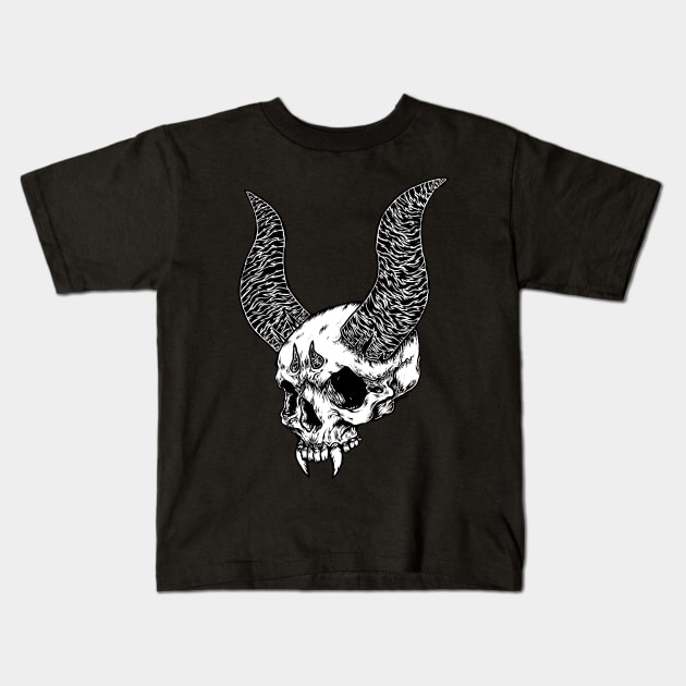 Demon skull Kids T-Shirt by fainek